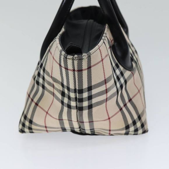 BURBERRY Nova Check Blue Label Hand Bag Nylon Beige Auth kk225 - Picture 3 of 16